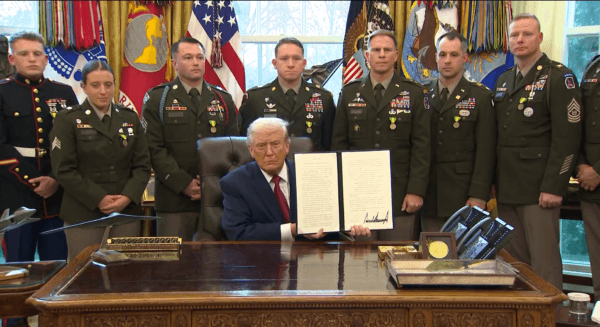 Trump Participates in a Mexican Border Defense Medal Presentation