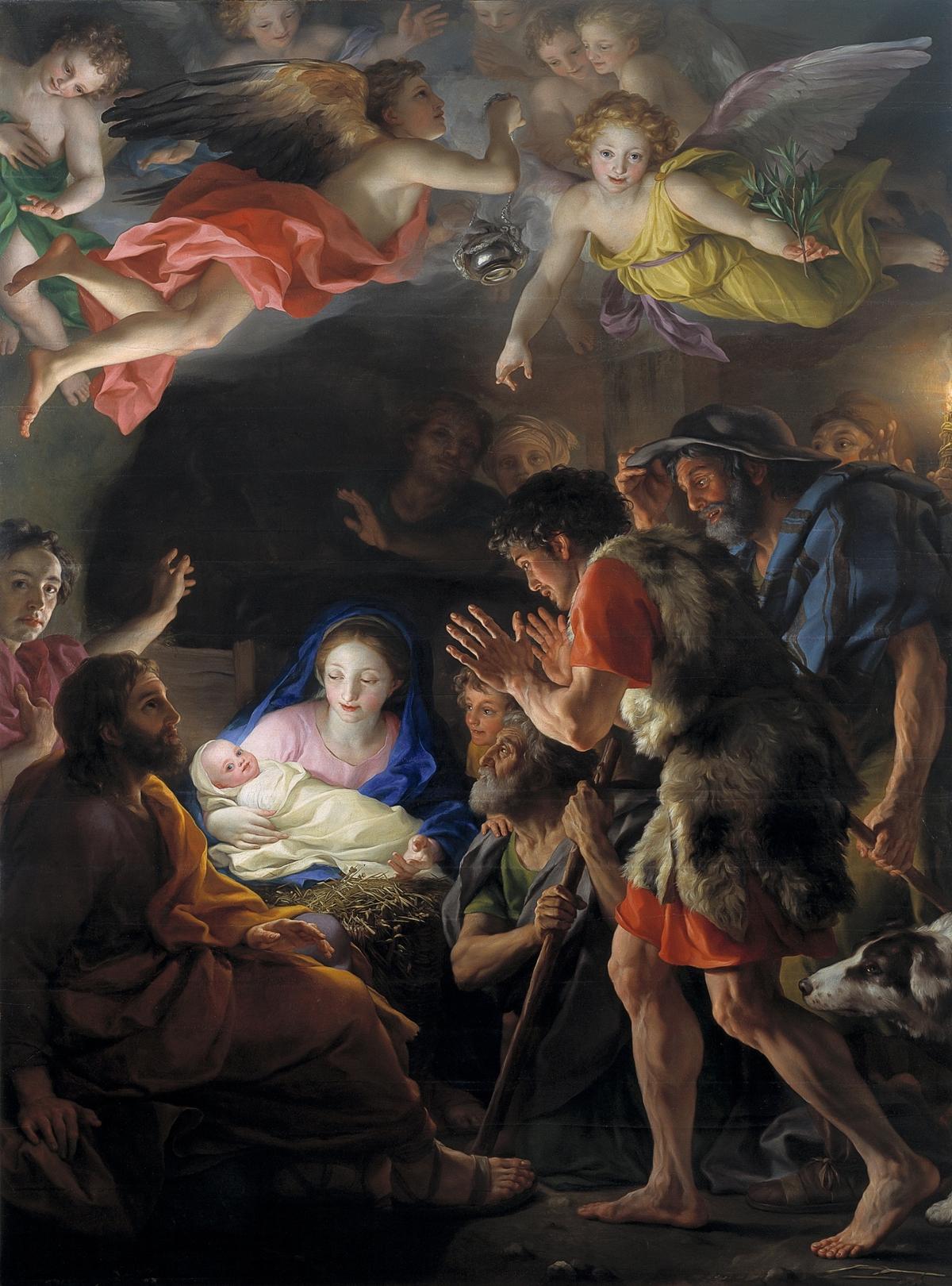 "The Adoration of the Shepherds," 1770, by Anton Raphael Mengs. Oil on oak wood; 100 inches by 74 4/5 inches. Prado National Museum, Madrid. (Public Domain)