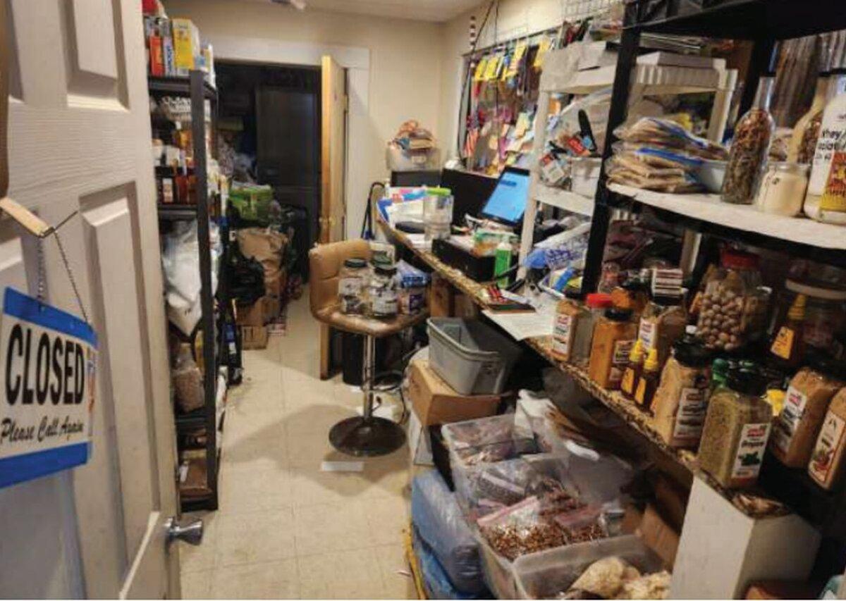 An undated photo released by the Justice Department shows the inside of the store front that two men charge with food stamp fraud allegedly operated. (Department of Justice via The Epoch Times)