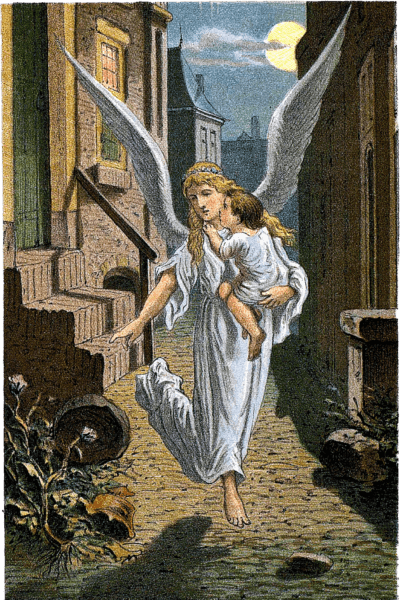 An illustration for "The Angel" in “Hans Andersen's Fairy Tales,” 1888. (Public Domain)