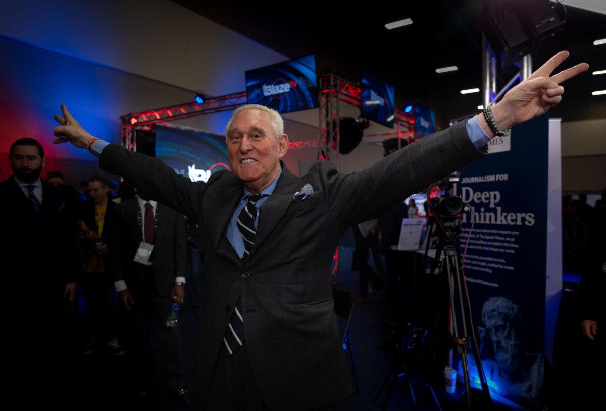Roger Stone in Phoenix on Dec. 20, 2025. (John Fredricks/The Epoch Times)