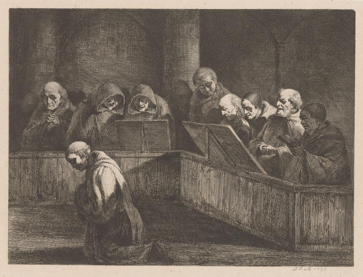 "Monks Singing Mass," 1795, by Jean Jacques de Boissieu. Rijksmuseum, Amsterdam (Public Domain)