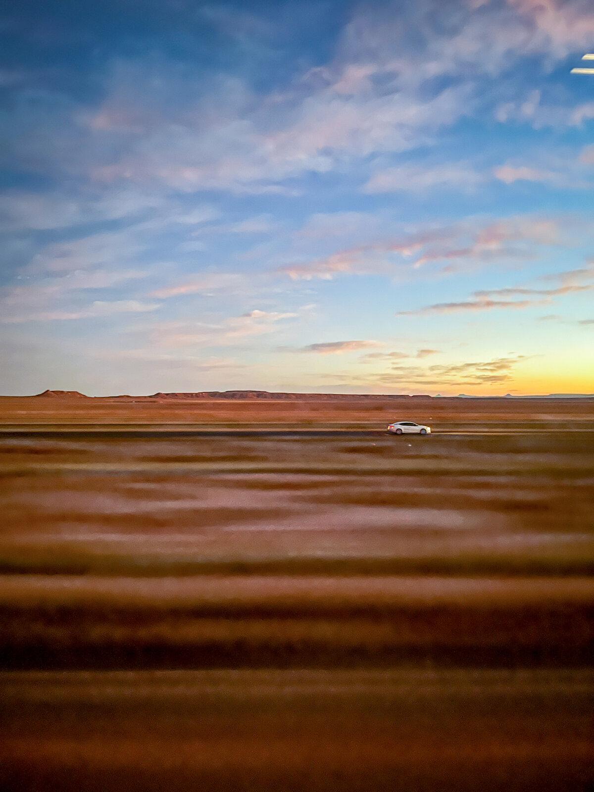 For much of Amtrak's Southwest Chief train's route through Arizona, the route is flanked by old Route 66 and other lonely desert roads. (Christopher Reynolds/Los Angeles Times/TNS)