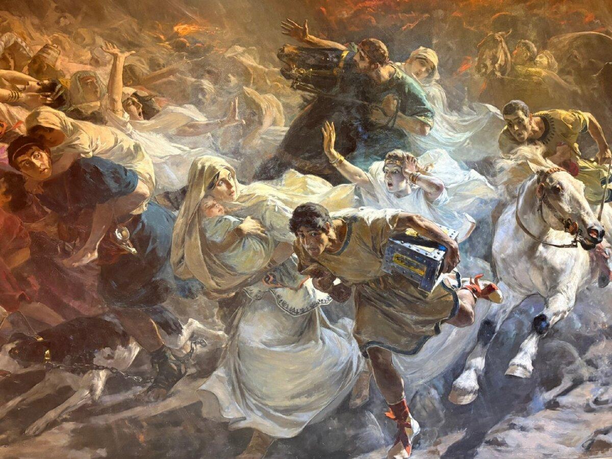 "The Last Days of Pompeii" oil painting spans almost 66 square feet at the Ulpiano Checa Museum in Colmenar de Oreja, Spain. (Photo courtesy of Alison Ramsey)