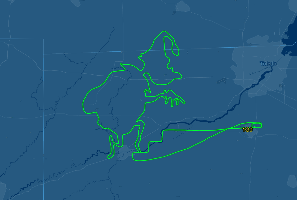 Inspired by Christmas and his love for Dr. Seuss’s the Grinch, Timothy Pearson brought it to life. This drawing took more than three hours to finish. (Flightaware.com/Screenshot via The Epoch Times)
