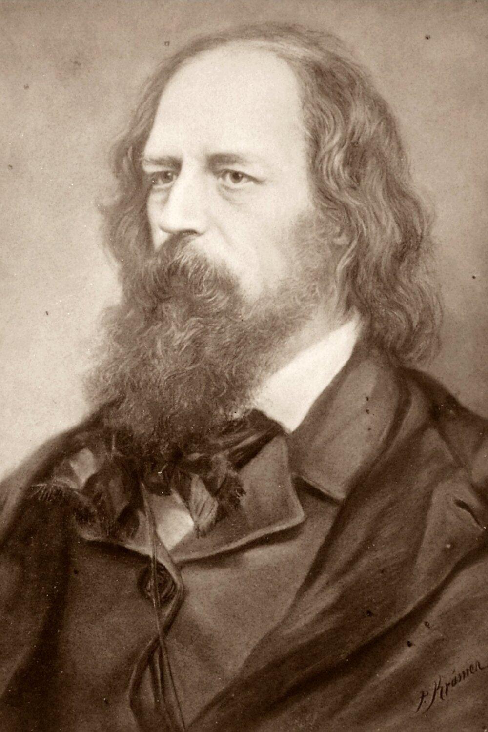 A portrait of Alfred Tennyson, 1850, by P. Krämer. (Public Domain)