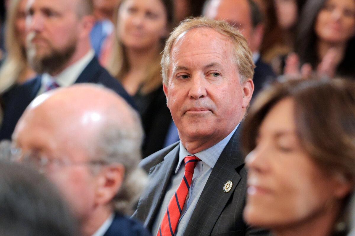 Texas Attorney General Ken Paxton attends an executive order signing ceremony at the White House on March 20, 2025. (Chip Somodevilla/Getty Images)