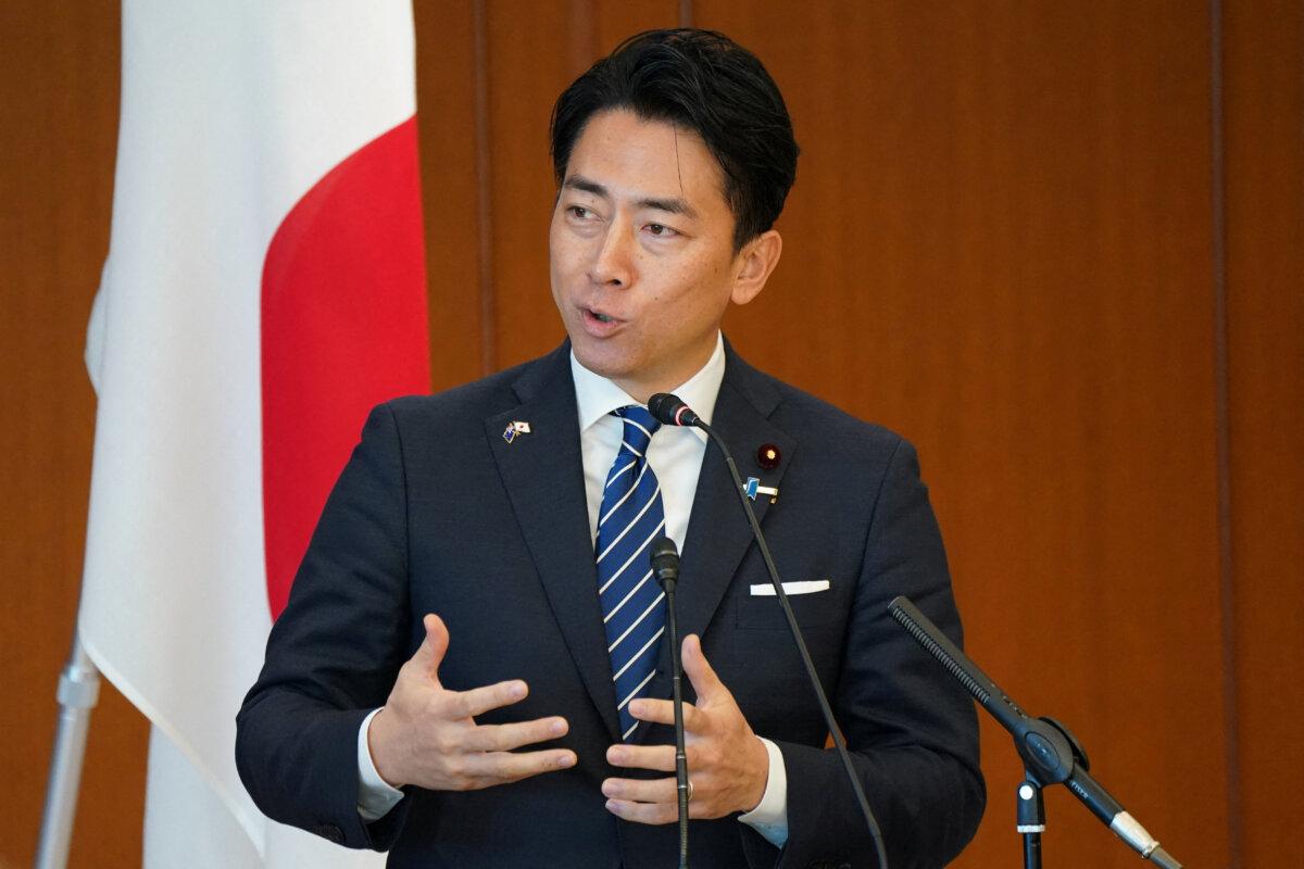 Japanese Defense Minister Shinjiro Koizumi speaks during a press conference at the Ministry of Defense in Tokyo on Dec. 7, 2025. (Kazuhiro Nogi/Reuters)