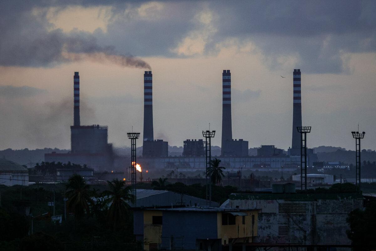 General view of ‘El Palito’ refinery building at dusk during a walk around the outskirts of 'El Palito' refinery in Puerto Cabello, Venezuela, on Dec. 18, 2025. (Jesus Vargas/Getty Images)
