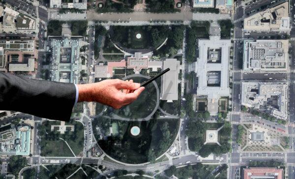 Architect Shalom Baranes shows a site plan for a new $400 million White House ballroom during a meeting of the National Capital Planning Commission in Washington on Jan. 8, 2026. (Chip Somodevilla/Getty Images)