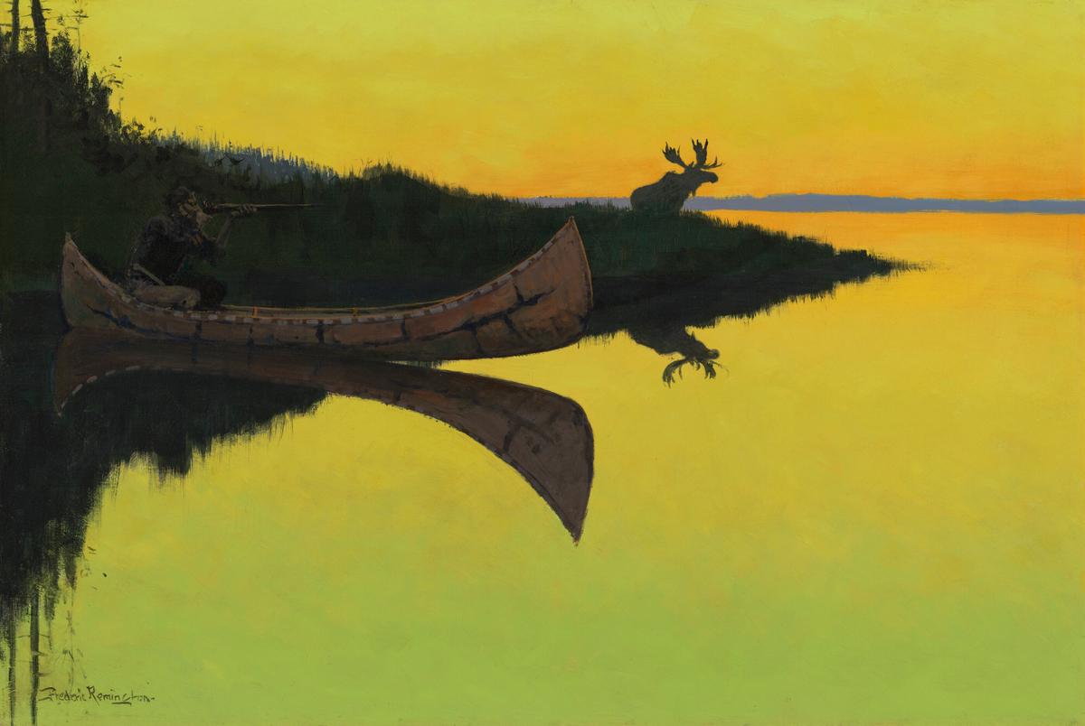 "Coming to the Call," circa 1905, by Frederic Remington. Oil on canvas; 27 inches by 40 inches. (Christie's)