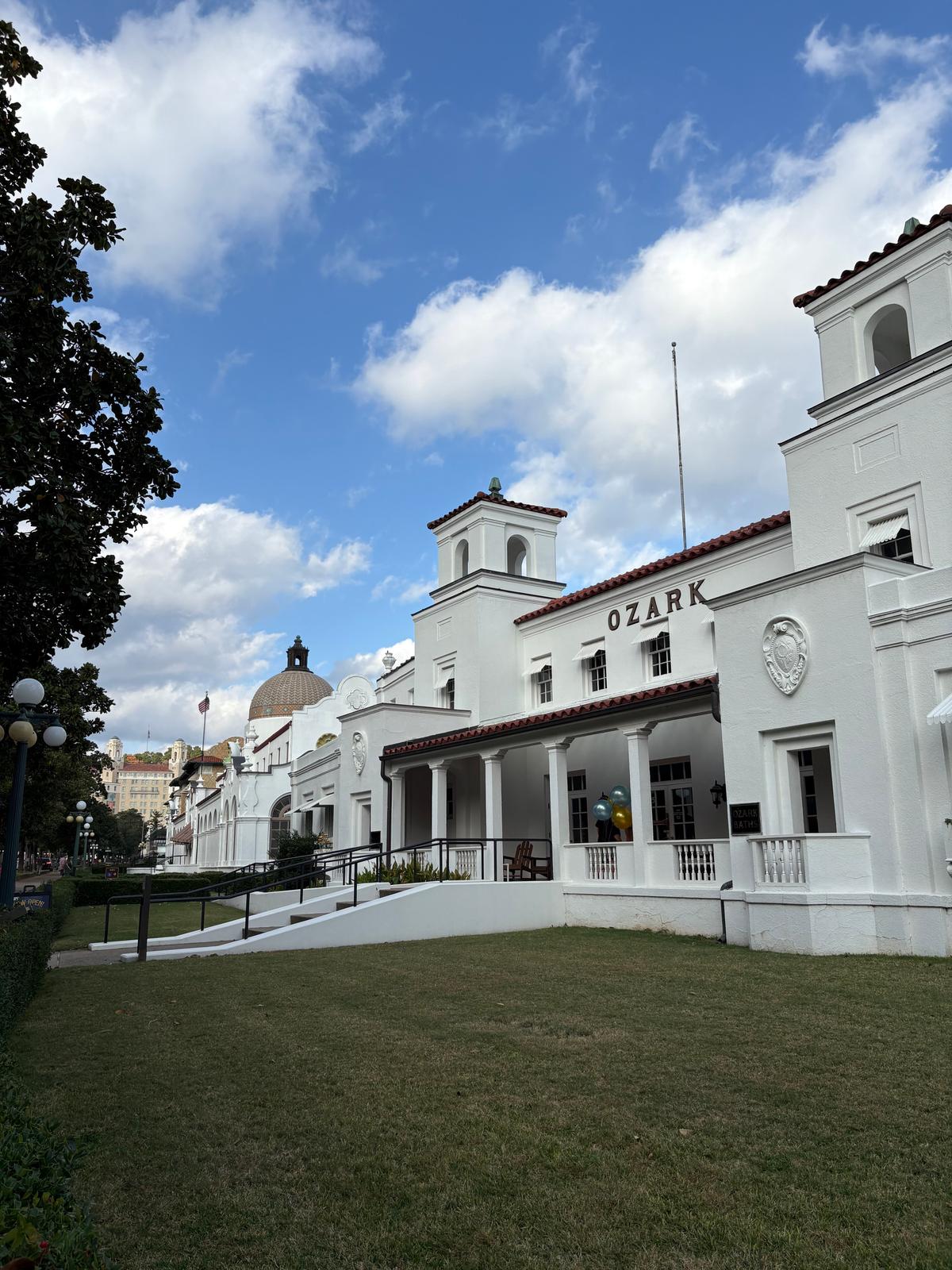 The Ozark Bathhouse was built in Spanish Revival style and meant to cater to middle-class bathers. (Deena Bouknight)