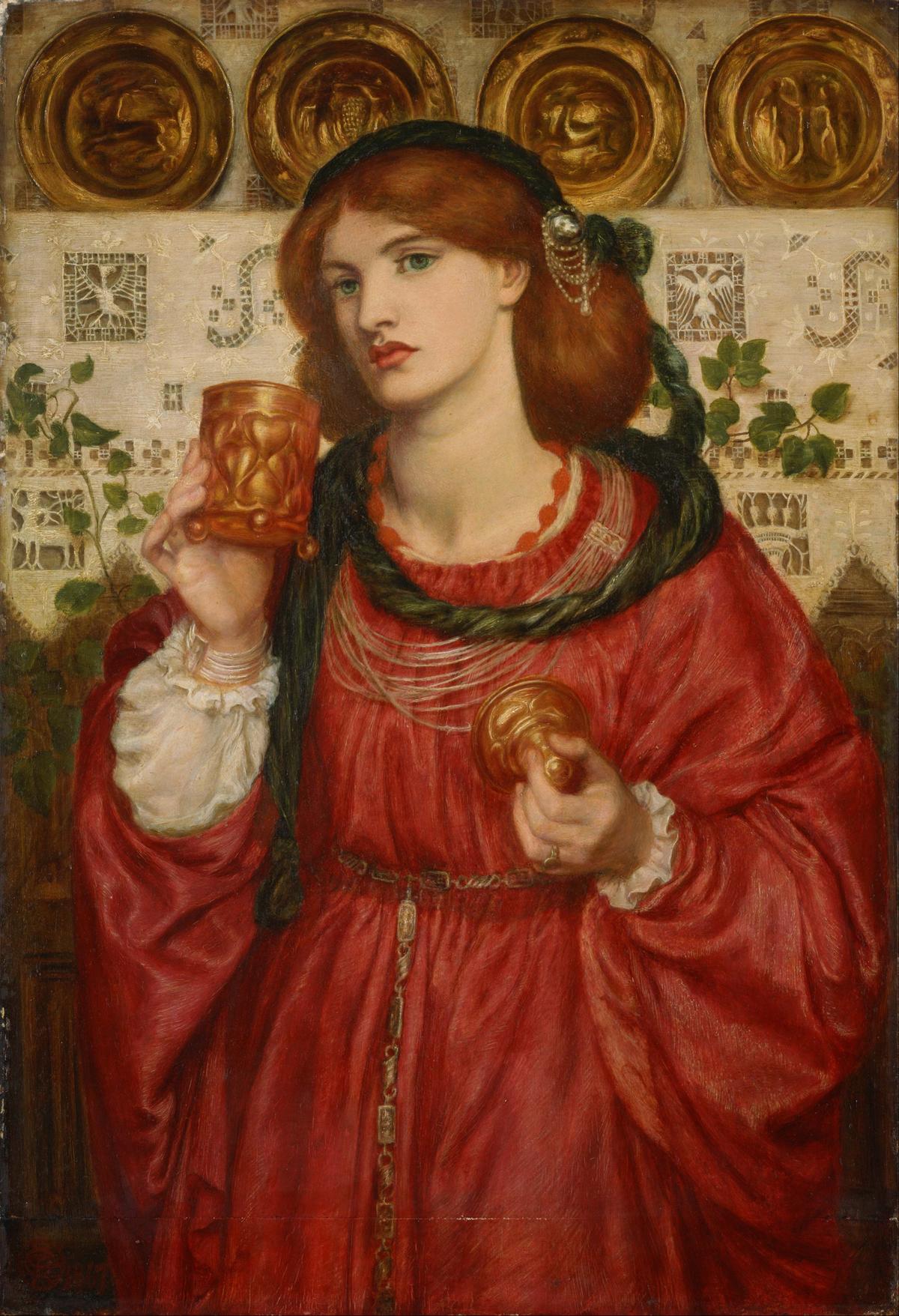 "The Loving Cup," 1867, by Dante Gabriel Rossetti. Oil on panel; 26 inches by 18 inches. National Museum of Western Art, Tokyo. (Public Domain)