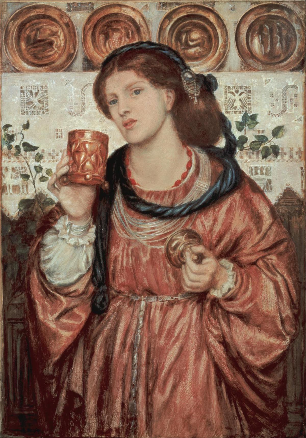 "The Loving Cup," 1867, by Dante Gabriel Rossetti. Watercolor; 21 inches by 14 1/5 inches. Private collection. (Public Domain)