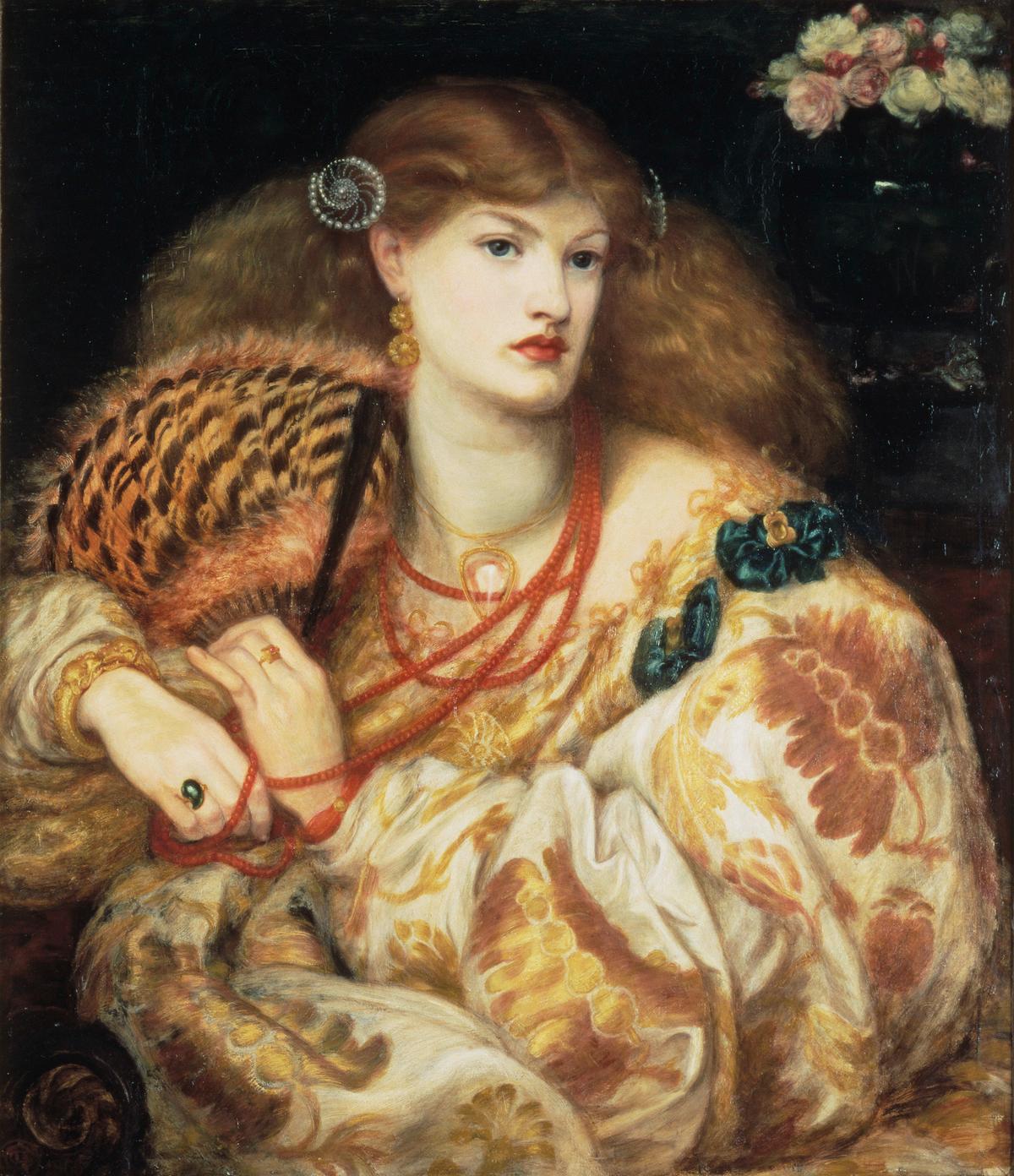 "Monna Vanna," 1866, by Dante Gabriel Rossetti. Oil on canvas; 35 inches by 24 inches. Tate Britain, London. (PD-US)