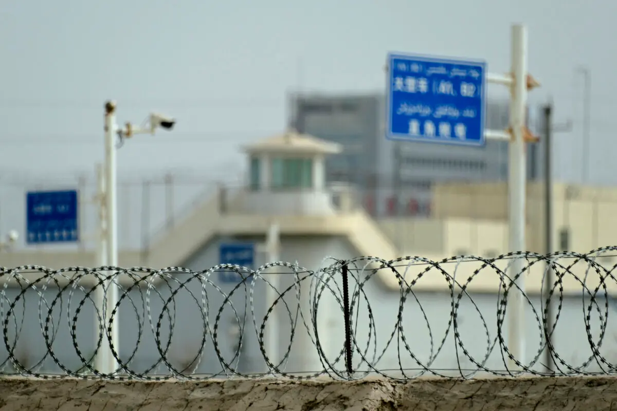 An alleged detention facility in the northwestern Xinjiang region, China, on July 19, 2023. (Pedro Pardo/AFP via Getty Images)