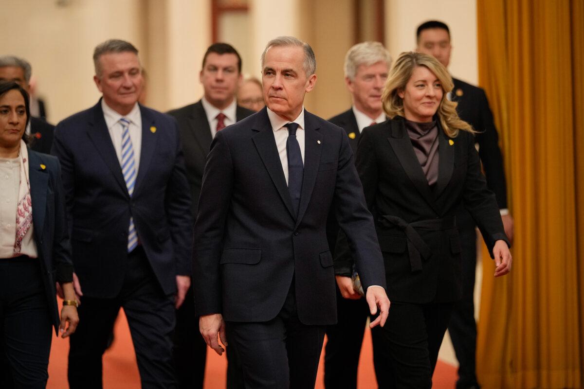 Prime Minister Mark Carney arrives for a meeting with Chinese leader Xi Jinping at the Great Hall of the People in Beijing on Jan. 16, 2026. (Vincent Thian - Pool/Getty Images)