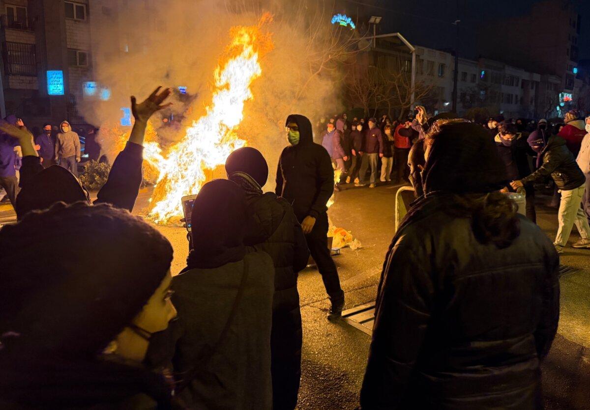 Iranians attend an anti-regime protest in Tehran, Iran, on Jan. 9, 2026. (UGC via AP)