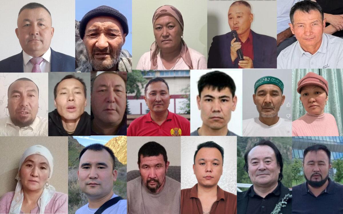 Activists detained by Kazakh authorities after staging a protest against human rights abuses happening in Xinjiang. (Photo collage by The Epoch Times)