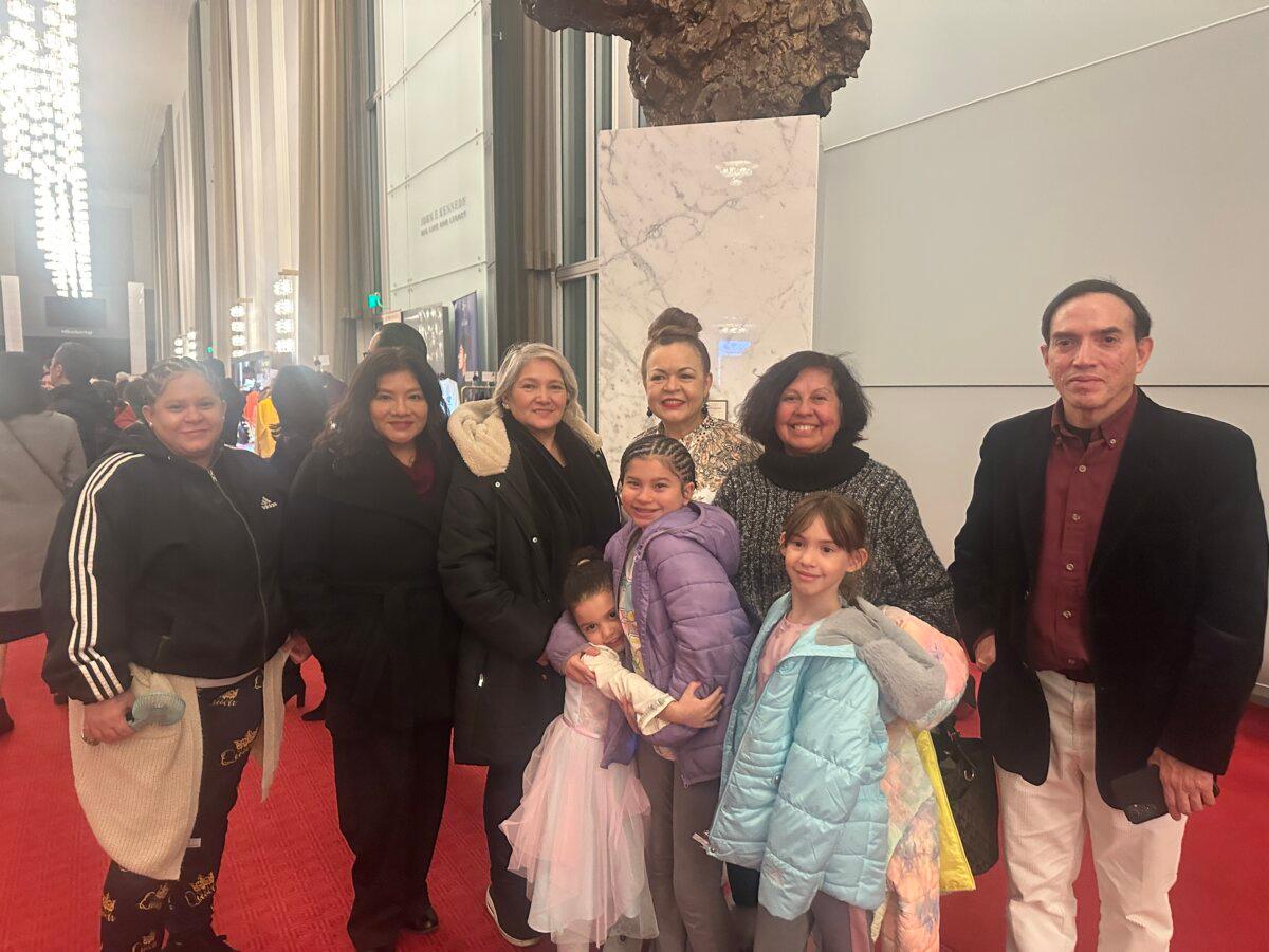 Antonio Espinal (R) enjoyed Shen Yun with family and friends at the Trump Kennedy Center Opera House in Washington, D.C., on Jan. 17, 2026. (Jenny Jing/The Epoch Times)