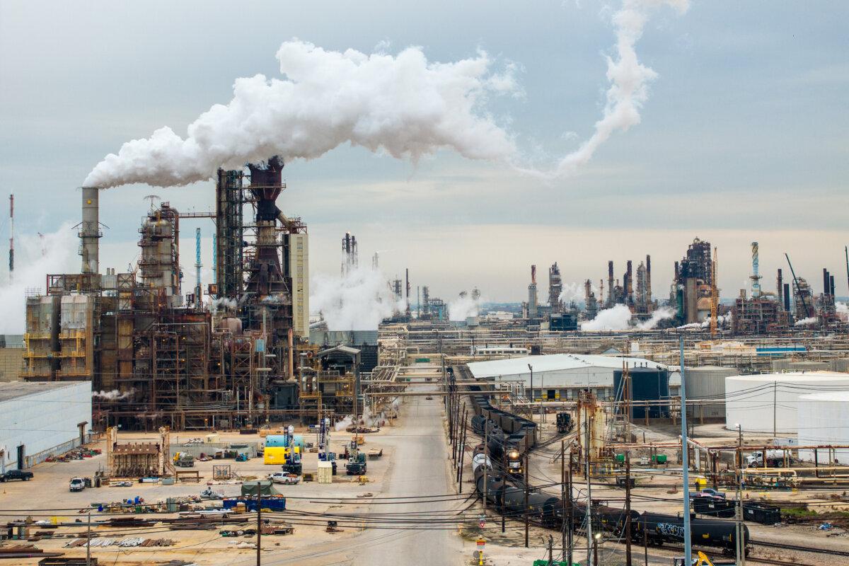 In an aerial view, the Exxon Mobil Baytown Refinery is seen in Baytown, Texas, on Jan. 13, 2026. President Donald Trump has threatened to sideline Exxon Mobil from Venezuela's energy market after expressing that he "didn't like Exxon's response," while making a push for oil companies to begin investing there. Exxon remains interested and is prepared to send a team to assess the existing oil infrastructure. (Brandon Bell/Getty Images)