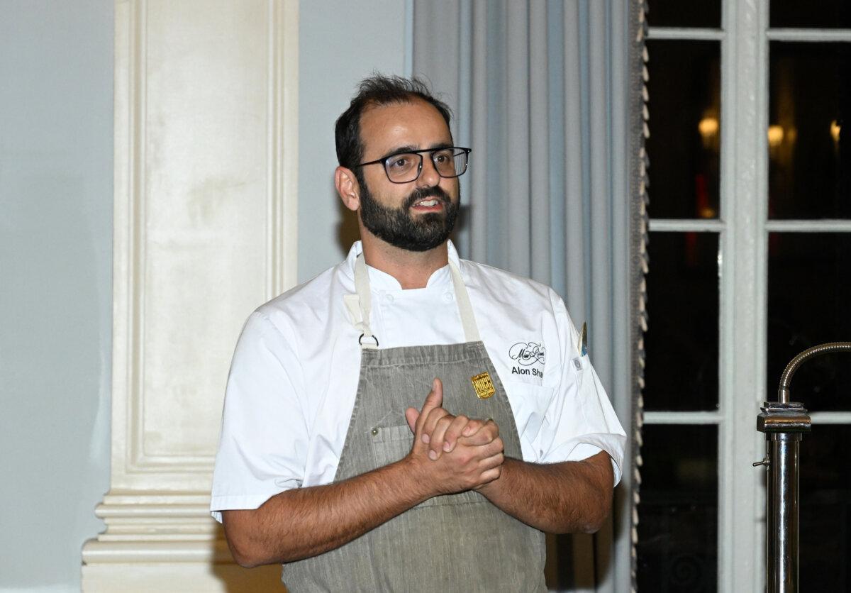 Chef Alon Shaya speeks to guests during Dinner with Alon Shaya and Andrew Zimmern presented by Boisson during Food Network New York City Wine & Food Festival presented by Capital One on Oct. 15, 2022, in New York City. (Slaven Vlasic/Getty Images for NYCWFF/TNS)