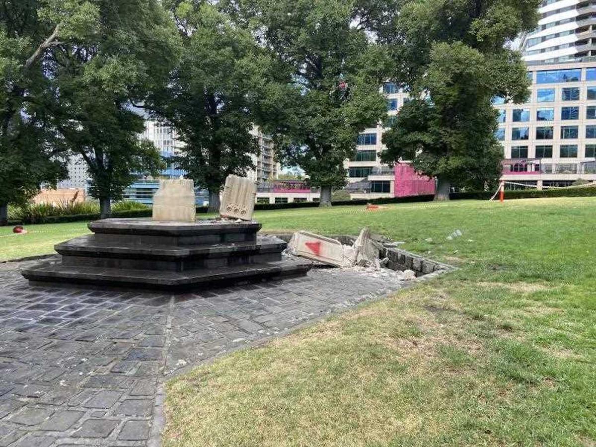 154-Year-Old Statue Destroyed and Sprayed With Hamas Symbol