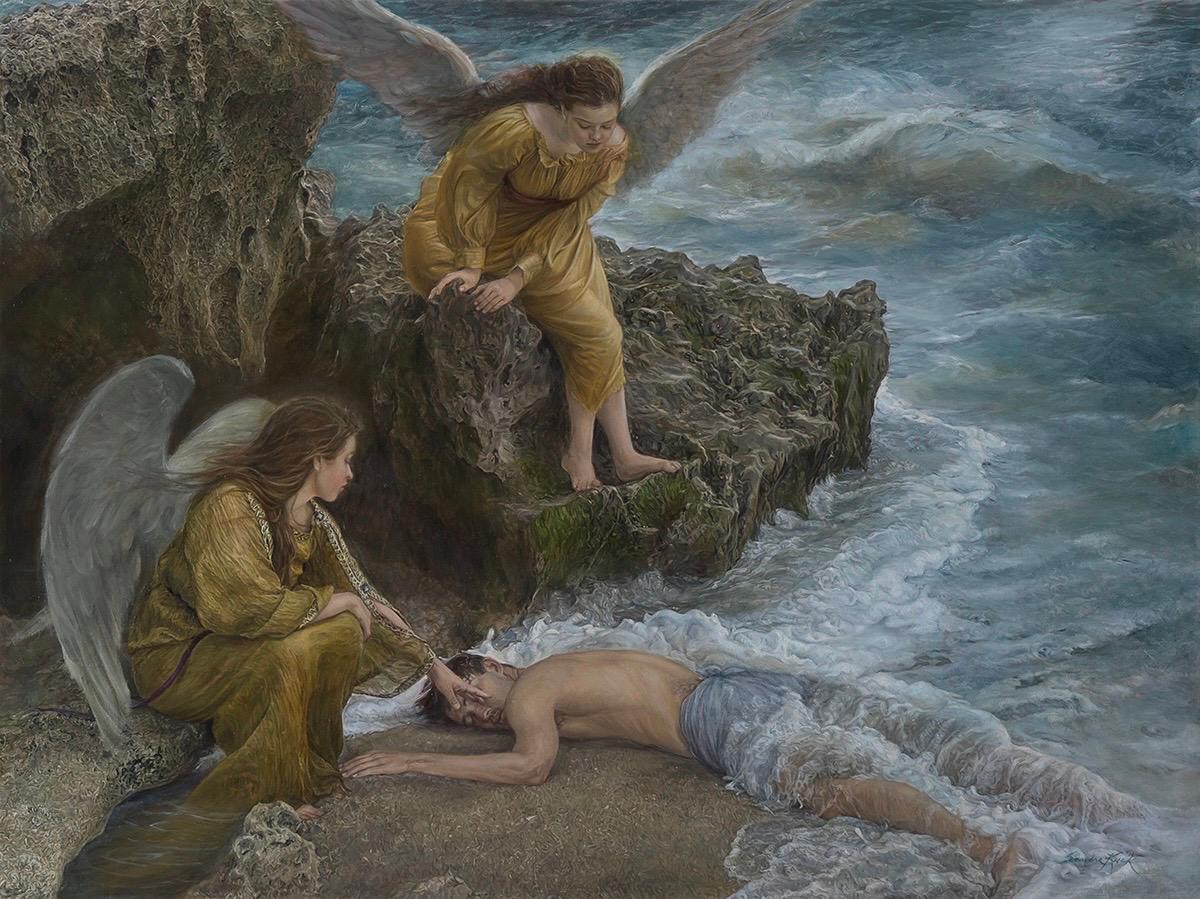 "Brushing Death Away" by Sandra Kuck. (NTD International Figure Painting Competition)