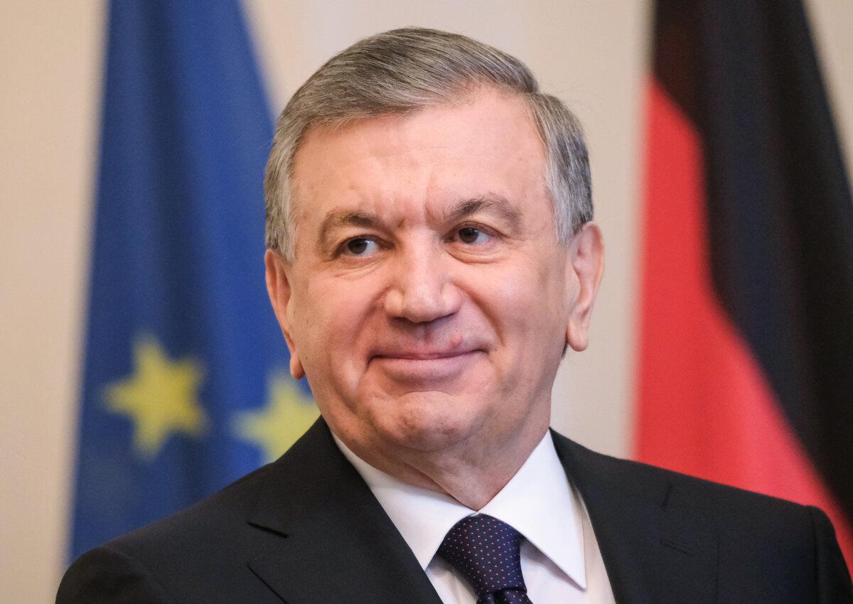 Uzbek President Shavkat Mirziyoyev in Berlin on Jan. 21, 2019. (Sean Gallup/Getty Images)