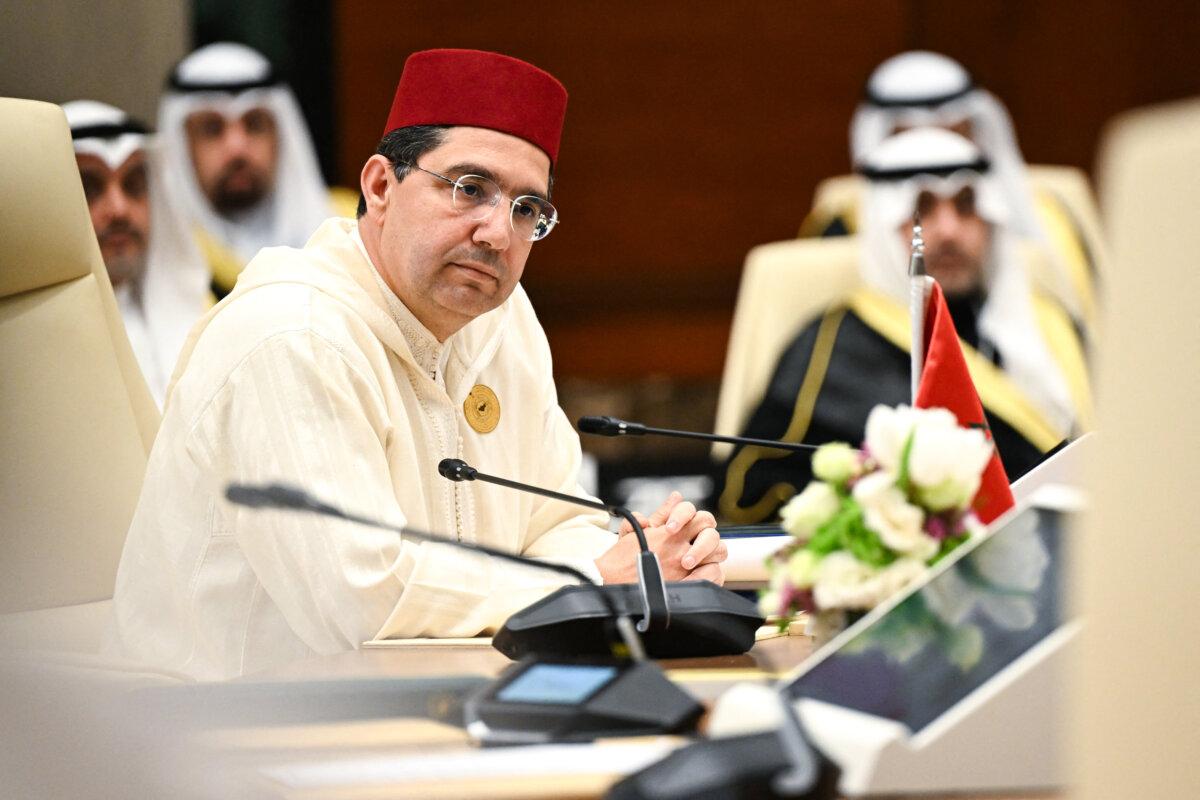 Morocco's Foreign Minister Nasser Bourita attends the 163rd GCC Ministerial Council meeting with Morocco in Mecca, Saudi Arabia, on March 6, 2025. (Amer Hilabi/AFP via Getty Images)