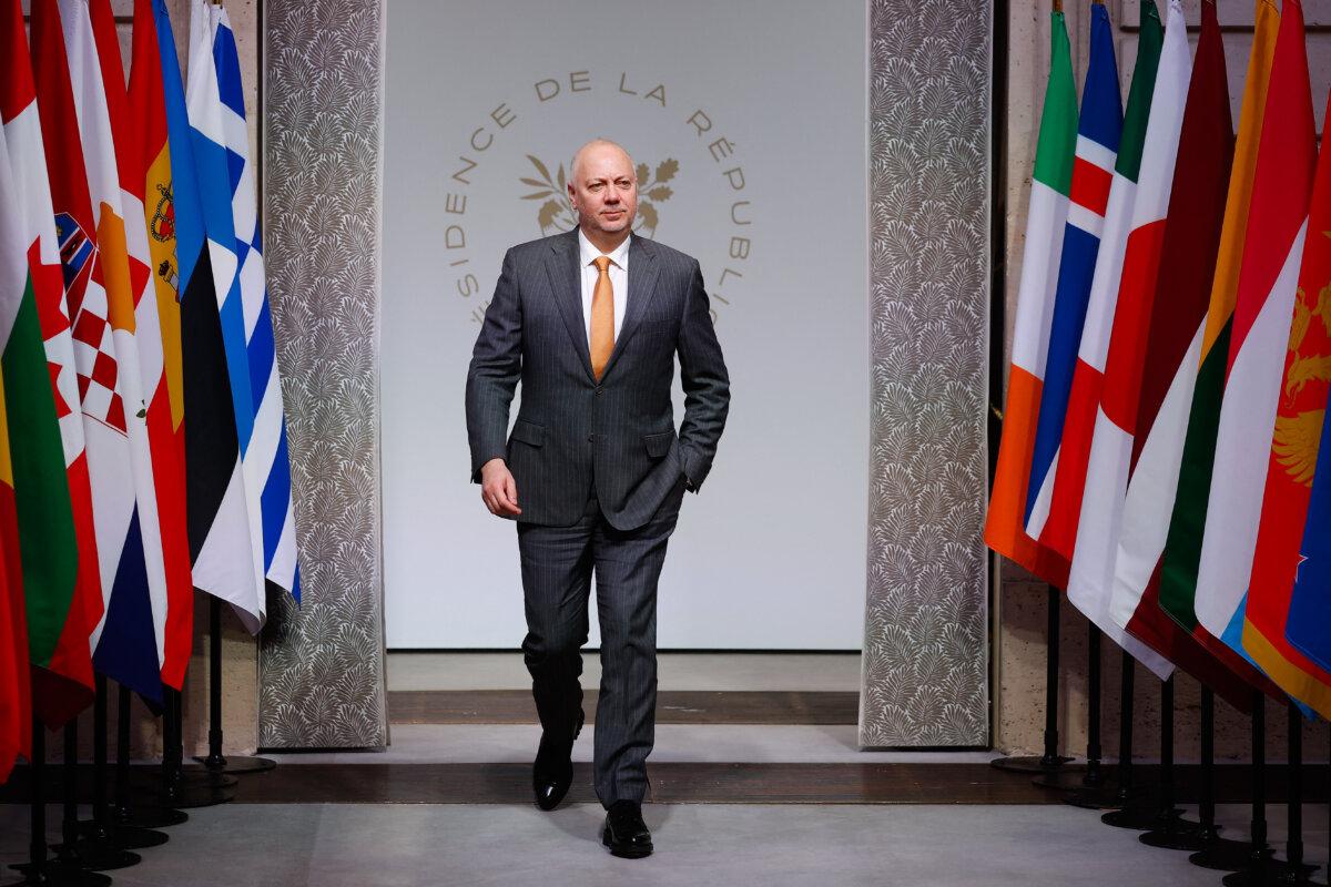 Bulgaria's Prime Minister Rosen Zhelyazkov arrives for the Coalition of the Willing meeting in Paris, at the Elysee Palace on Jan. 6, 2026. (Yoan Valat/POOL/AFP via Getty Images)