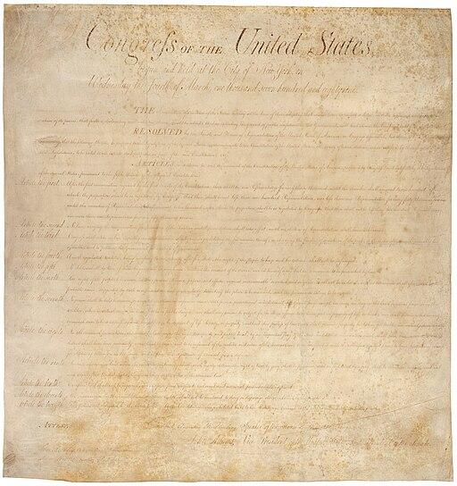 The original Bill of Rights, ratified in 1791, consists of the first 10 amendments to the U.S. Constitution, defining fundamental liberties and limits on federal power. (Public Domain)