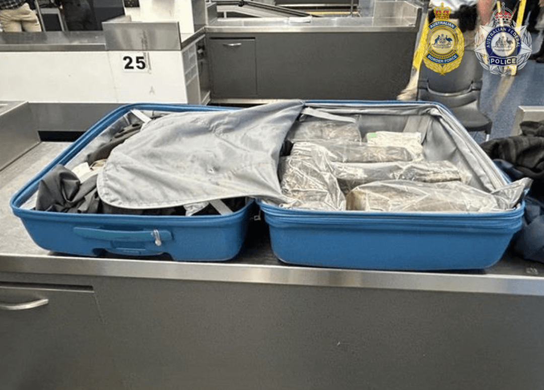 The trio are charged with importing and possessing large quantities of heroin and methamphetamine. (Australian Federal Police)