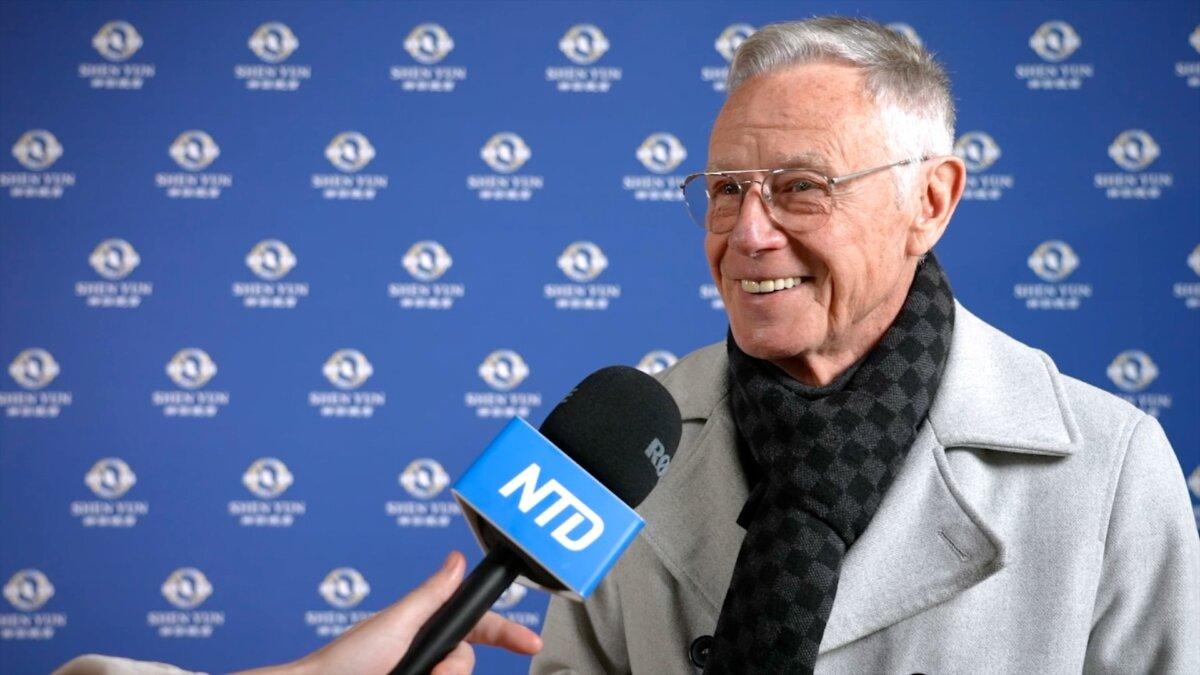 Claude Proz attends Shen Yun Performing Arts in Geneva, Switzerland, on Jan. 21, 2026. (NTD)
