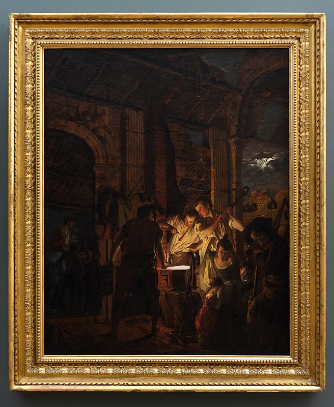 “The Blacksmiths Shop,” 1771, by Joseph Wright of Derby. Oil on canvas; 49 1/2 inches by 39 inches. Derby Museum and Art Gallery. (Copyright Derby Museums)