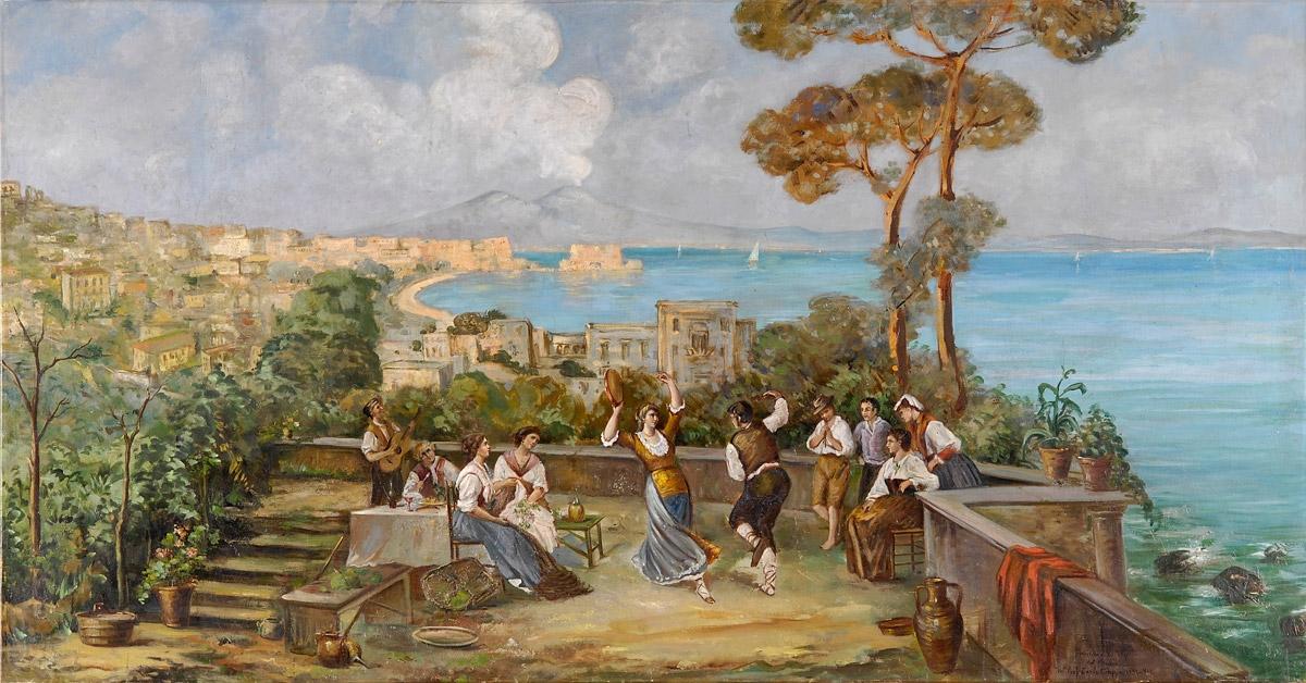 Italians in Naples dancing the tarantella. (Public Domain)