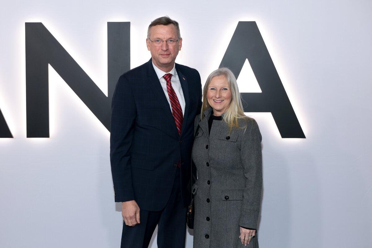 Doug Collins (L) and Lisa Collins attend Amazon MGM's "Melania" World Premiere at The Trump Kennedy Center in Washington on Jan. 29, 2026. (Dimitrios Kambouris/Getty Images)