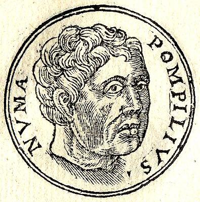 A 1553 engraving from an ancient coin depicting the face of Numa Pompilius. (Public Domain)