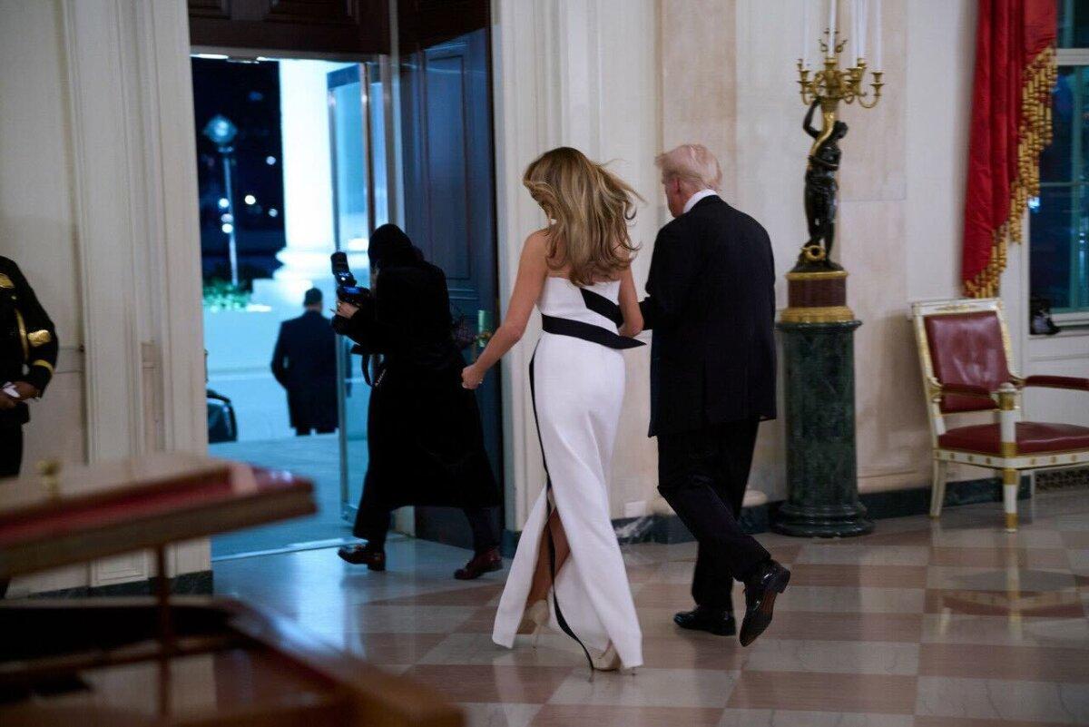 First Lady Melania Trump and President Donald Trump in "Melania." Regine Mehaux/Amazon/MGM Studios)