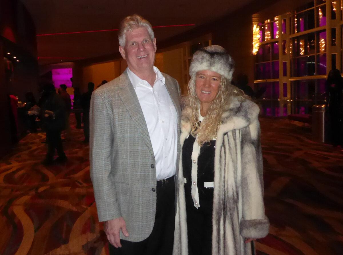 Steven Biegalski, professor at Georgia Tech, and his wife, Kendra, a professional Irish dancer, at the Cobb Energy Performing Arts Centre on Jan. 31, 2026. (Frank Liang /The Epoch Times)