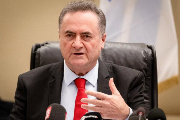 Israeli Defense Minister Israel Katz speaks in Athens on Jan. 20, 2026. (Aggelos NAKKAS / AFP via Getty Images)