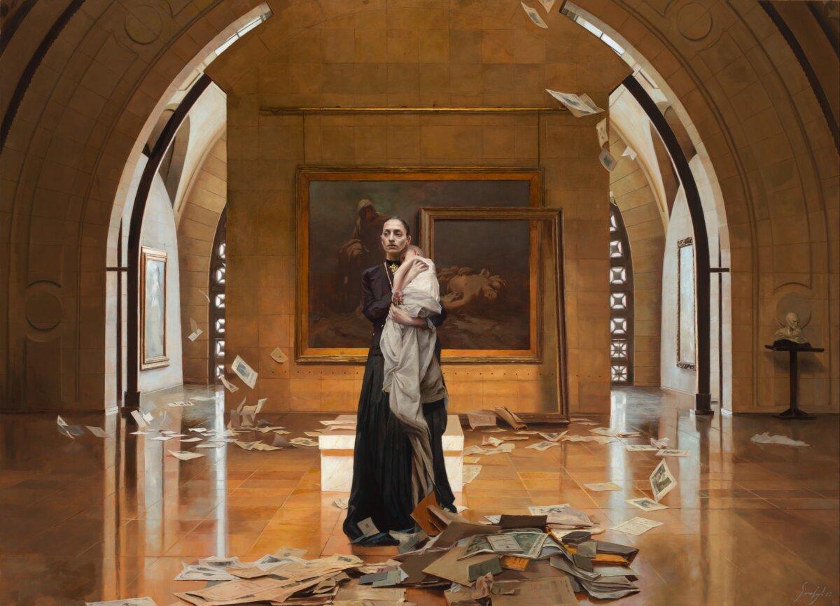 “Antigone,” 2022, by Sean Layh. Oil on board; 39 1/4 inches by 55 inches. Recipient of the Best in Show Award, Sheng Xinyu Art Award, the Fine Art Connoisseur Award, and the Fashion Week San Diego Award at the 18th International ARC Salon. (Courtesy of 18th International ARC Salon)