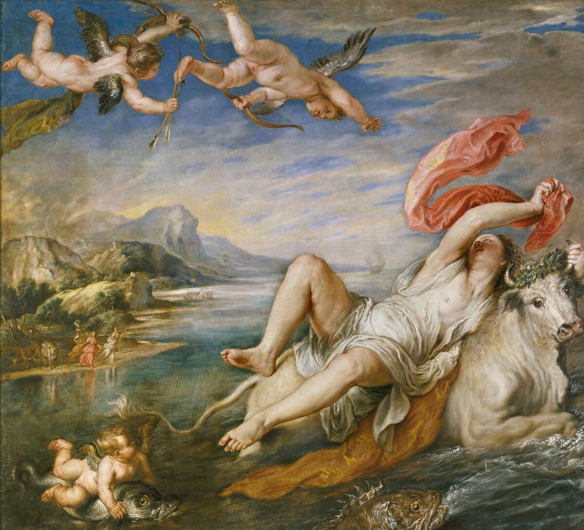 “The Rape of Europa,” circa 1628–1629, by Peter Paul Rubens after Titian. Many great artists, like Peter Paul Rubens, replicated Titian’s original painting which was, and continues to be, copied by aspiring artists. Oil on canvas; 71 7/8 inches by 79 1/4 inches. Prado Museum, Madrid. (Public Domain)
