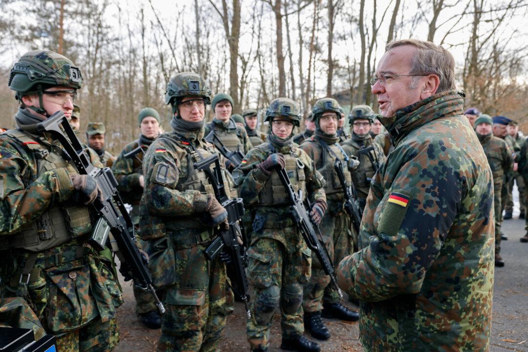 ROTH, GERMANY - FEBRUARY 03: German Defence Minister Boris Pistorius speaks German soldiers during a visit to the Luftwaffe officer training school on February 03, 2026 in Roth, Germany. Pistorius is seeking to modernize and expand Germany's military capability, both to fulfill Germany's obligations to NATO and to counter what the German government sees as a growing threat from Russia. (Photo by Alexandra Beier/Getty Images)