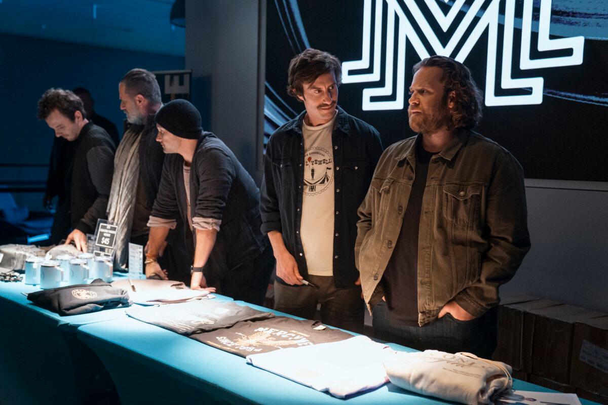 (L-R) Ezra Proch as Robby, Aaron Benward as Barry, Mark Furze as Nathan, Jason Burkey as Mike, and John Michael Finley as Bart in “I Can Only Imagine 2.” (Jake Giles Netter/Courtesy of Lionsgate Films)