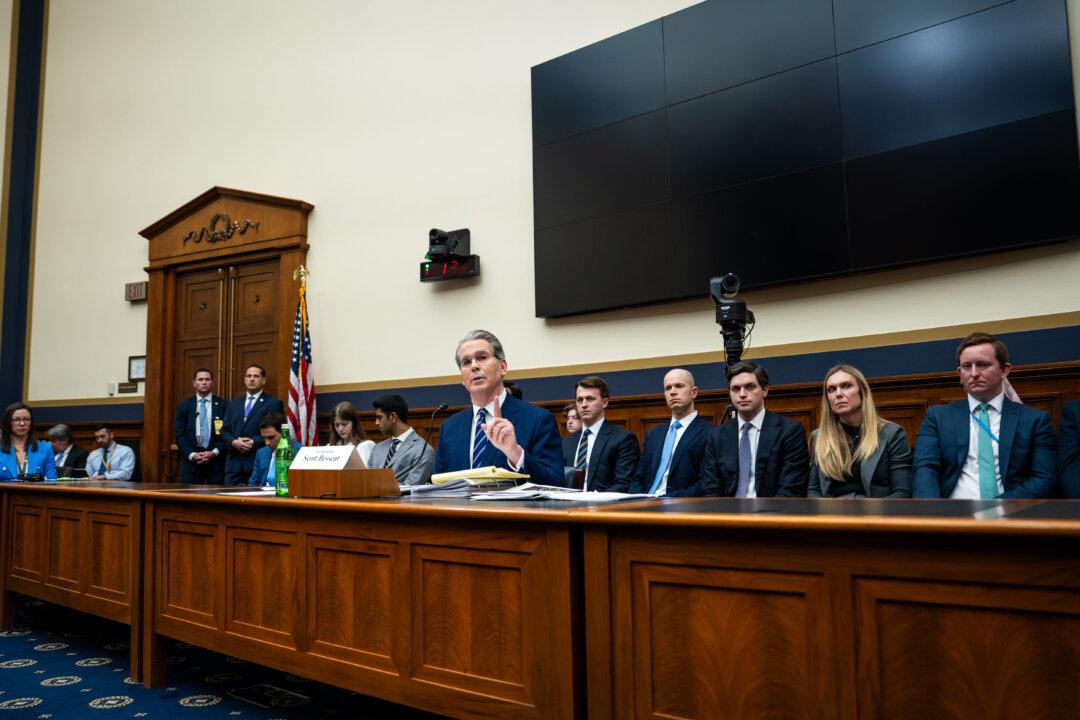 Treasury Secretary Scott Bessent testifies before the House Committee on Financial Services on Capitol Hill in Washington on Feb. 4, 2026.(Madalina Kilroy/The Epoch Times)