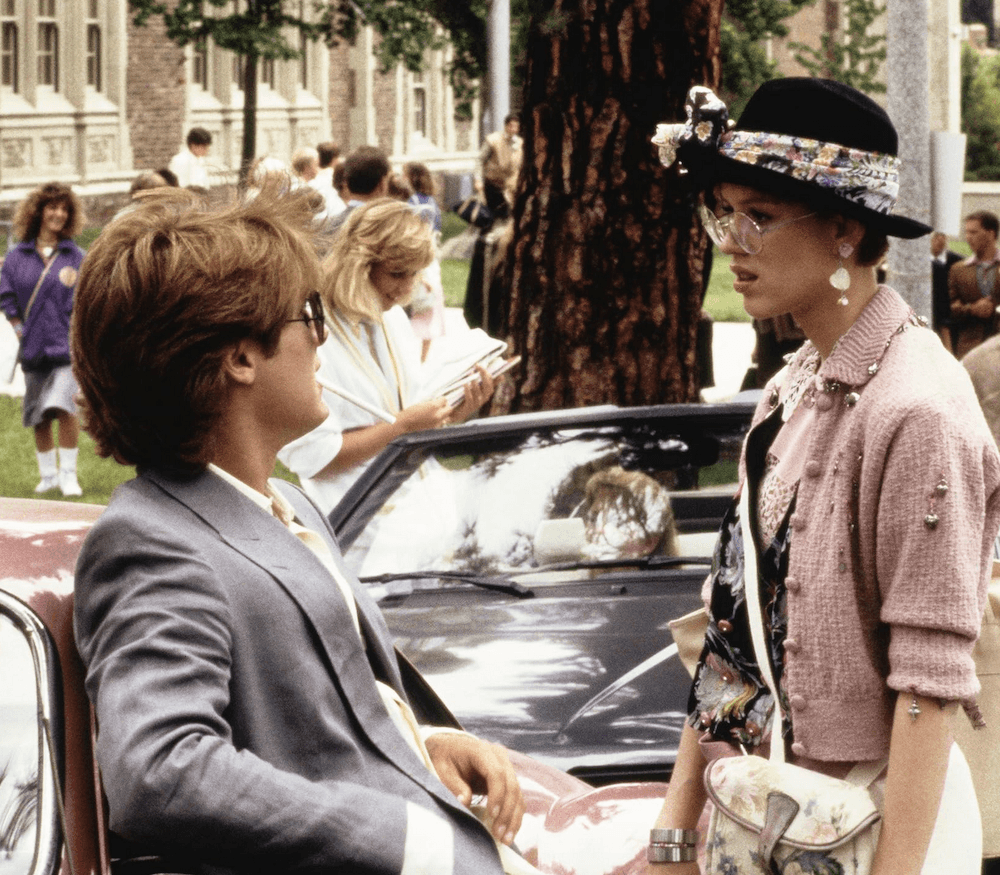 Rich snob Steff (James Spader) wonders why Andie Walsh (Molly Ringwald) isn't dying to date him, in "Pretty in Pink." (Paramount Pictures)