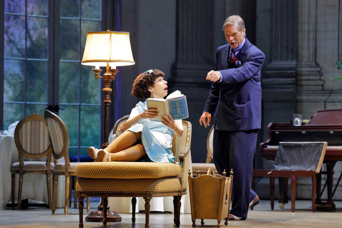 Despina (Ana Maria Martinez) is surprised by Don Alfonso (Rod Gilfry), in "<span style="font-weight: 400;">Così</span> fan tutte." (Cory Weaver)