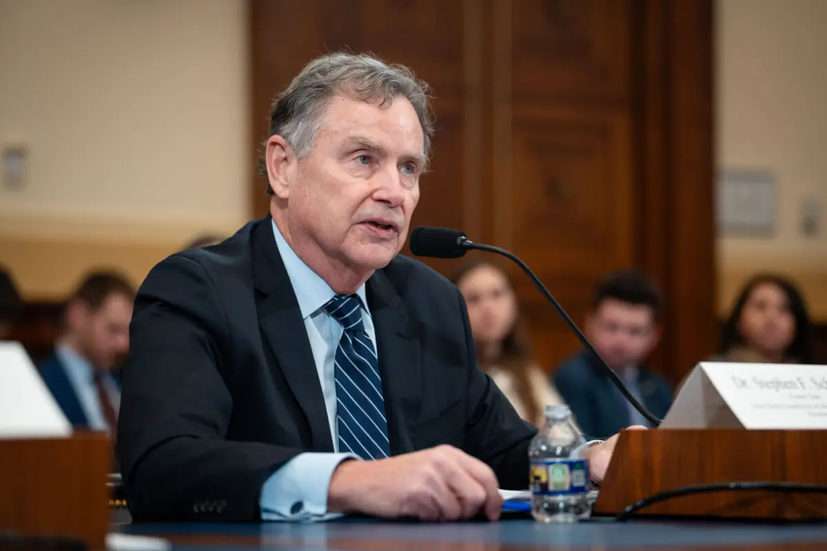 Stephen Schneck, former Chair U.S. Commission on International Religious Freedom, testifies before the House Foreign Affairs Africa Subcommittee on Capitol Hill in Washington on Feb. 4, 2026. (Madalina Kilroy/The Epoch Times)