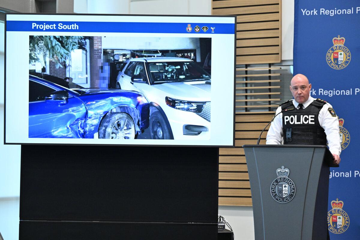 York regional police deputy chief Ryan Hogan speaks during a press conference to announce the results of ‘Project South' on Feb. 5, 2026. (The Canadian Press/Jon Blacker)
